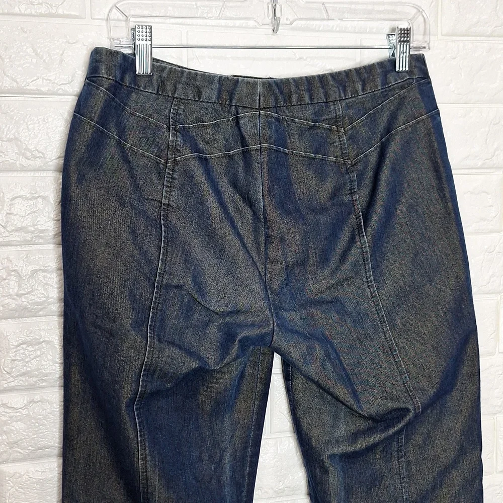 BANANA REPUBLIC Y2K Vintage Metallic Bell Bottom Flare Jeans No Front Wa… - Picture 4 of 9